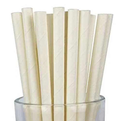 Biodegradable Paper Drinking Straws 200 Pack - White Eco