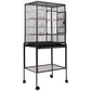 Pet parrot aviary with bird cage w wheels