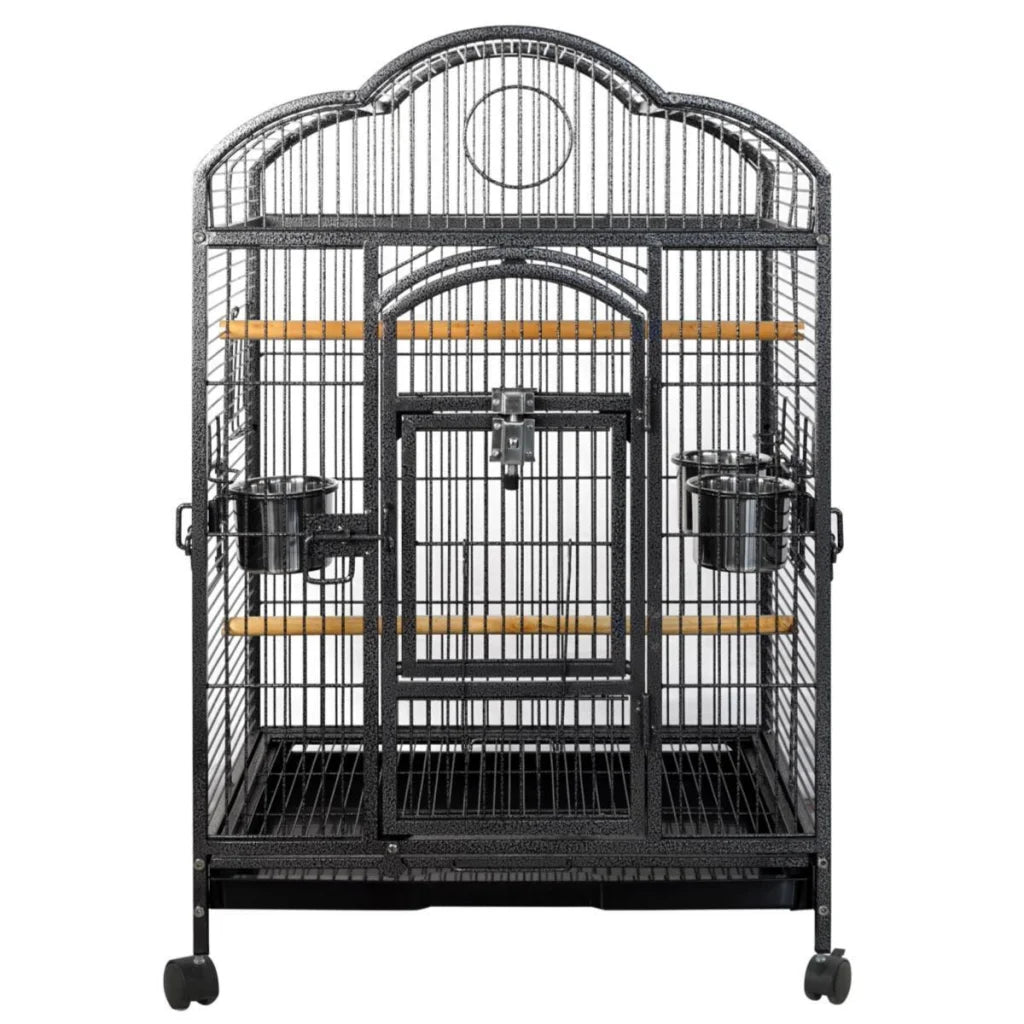 Bird Cage Budgie Parrot Aviary Carrier with Wheel - Pet Care