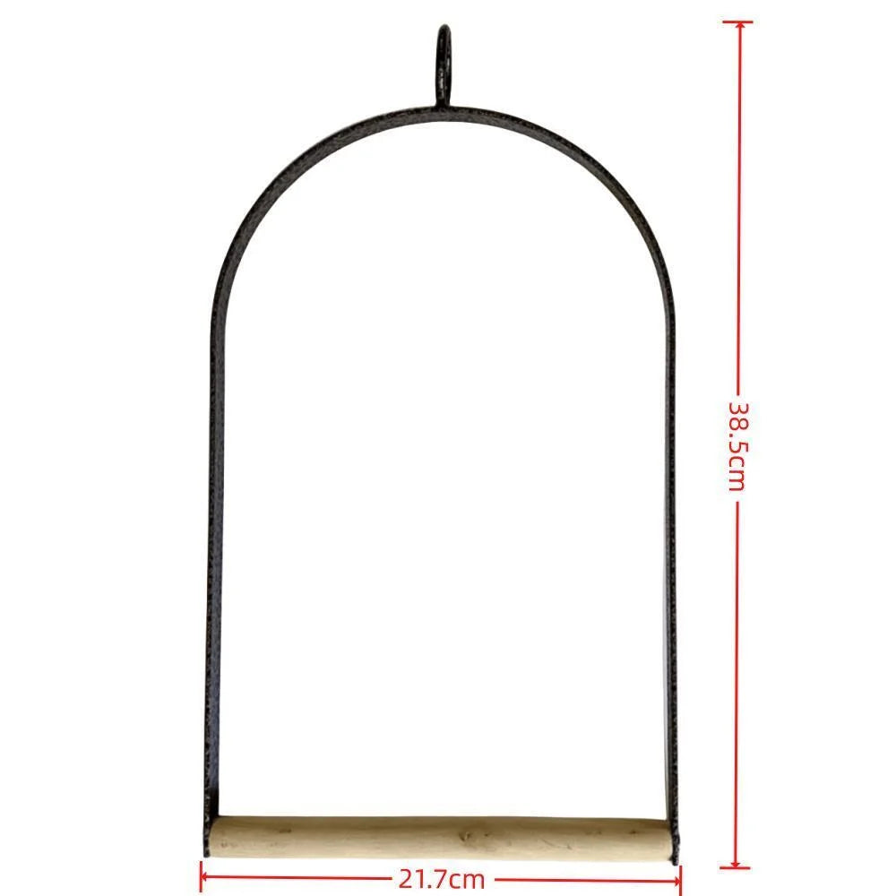Bird Cage Jumbo Swing Metal Arch Frame Wood Perch Pet