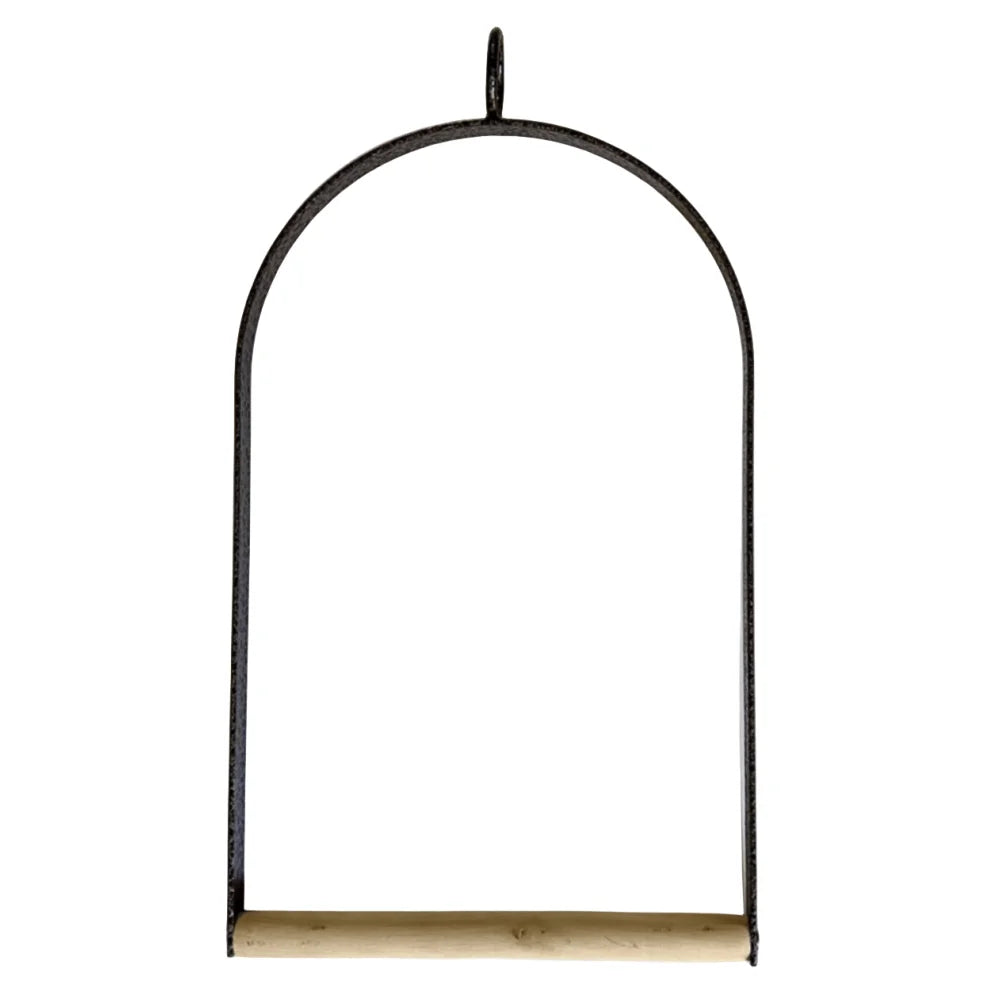 Bird Cage Jumbo Swing Metal Arch Frame Wood Perch Pet