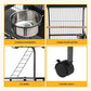 155cm pet cage with wire cage sides and slide-out base tray
