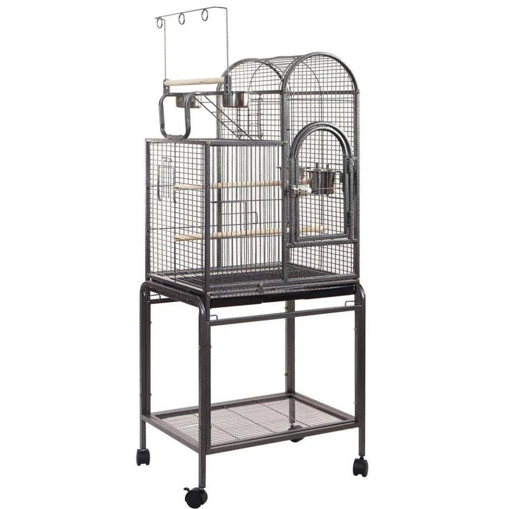 Bird Cage Large Budgie Parrot Aviary Carrier with Stand &