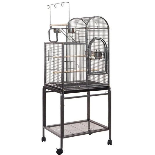 Bird Cage Large Budgie Parrot Aviary Carrier with Stand &