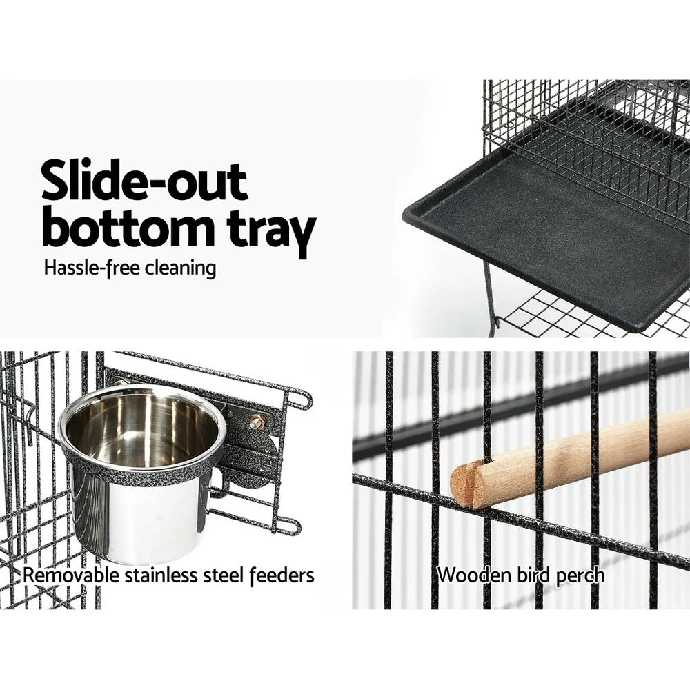 Bird Cage Large with Perch Black - Bird