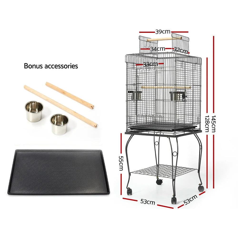 Bird Cage Large with Perch Black - Bird