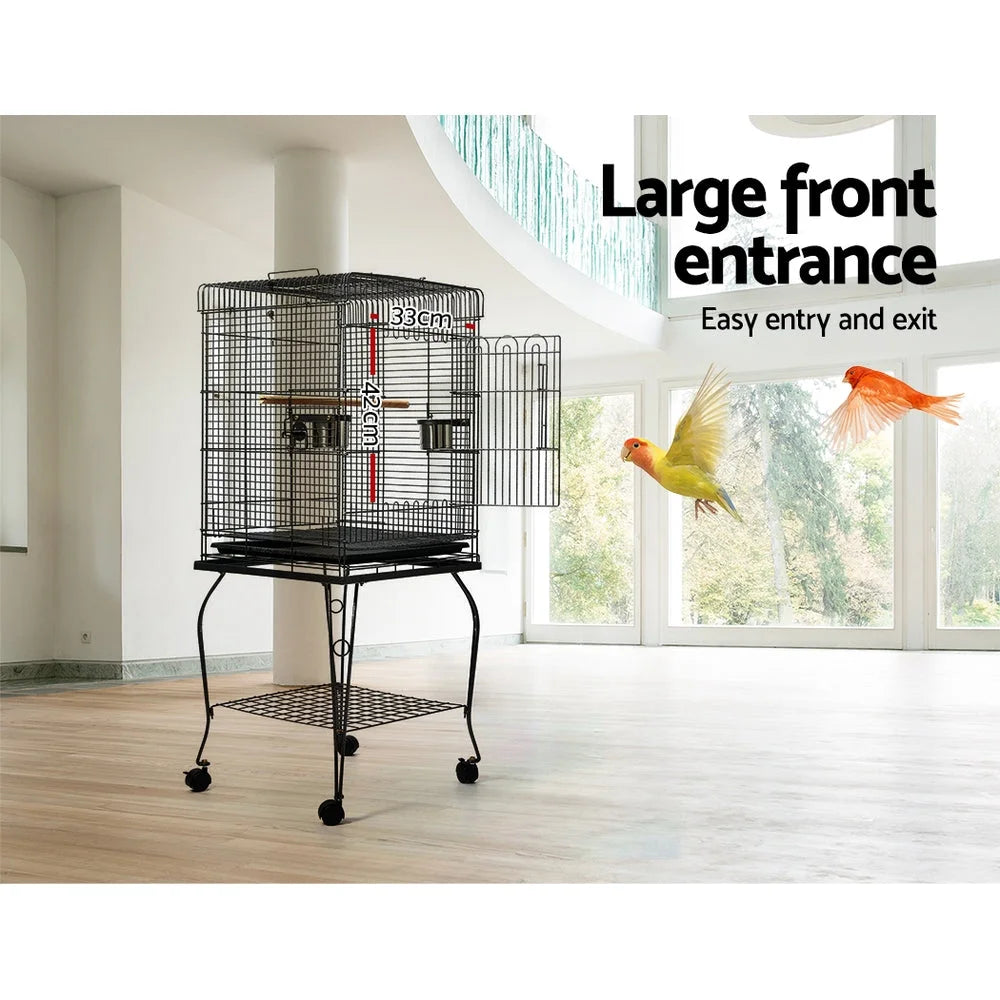 Bird Cage Large with Perch Black - Bird