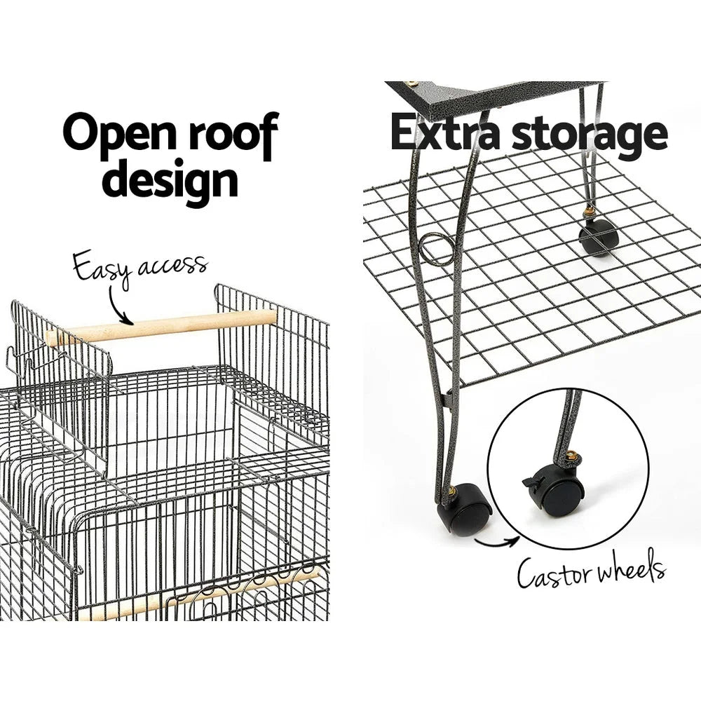 Bird Cage Large with Perch Black - Bird