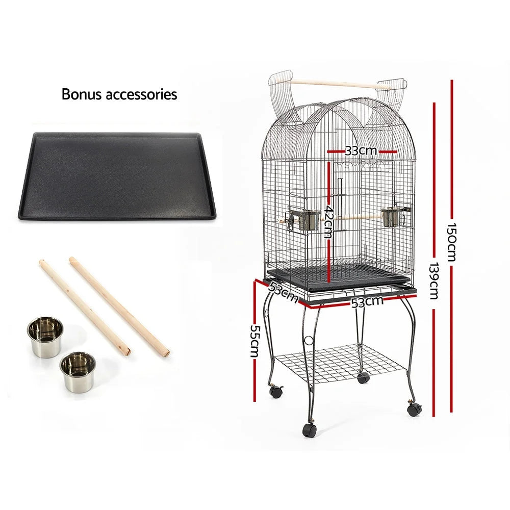 Bird Cage Large with Perch Black - Bird