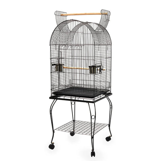 Bird Cage Large with Perch Black parrot pet