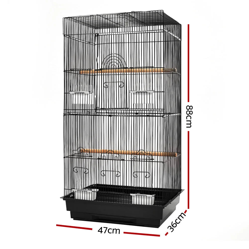Bird Cage Medium with Perch - Black - Bird