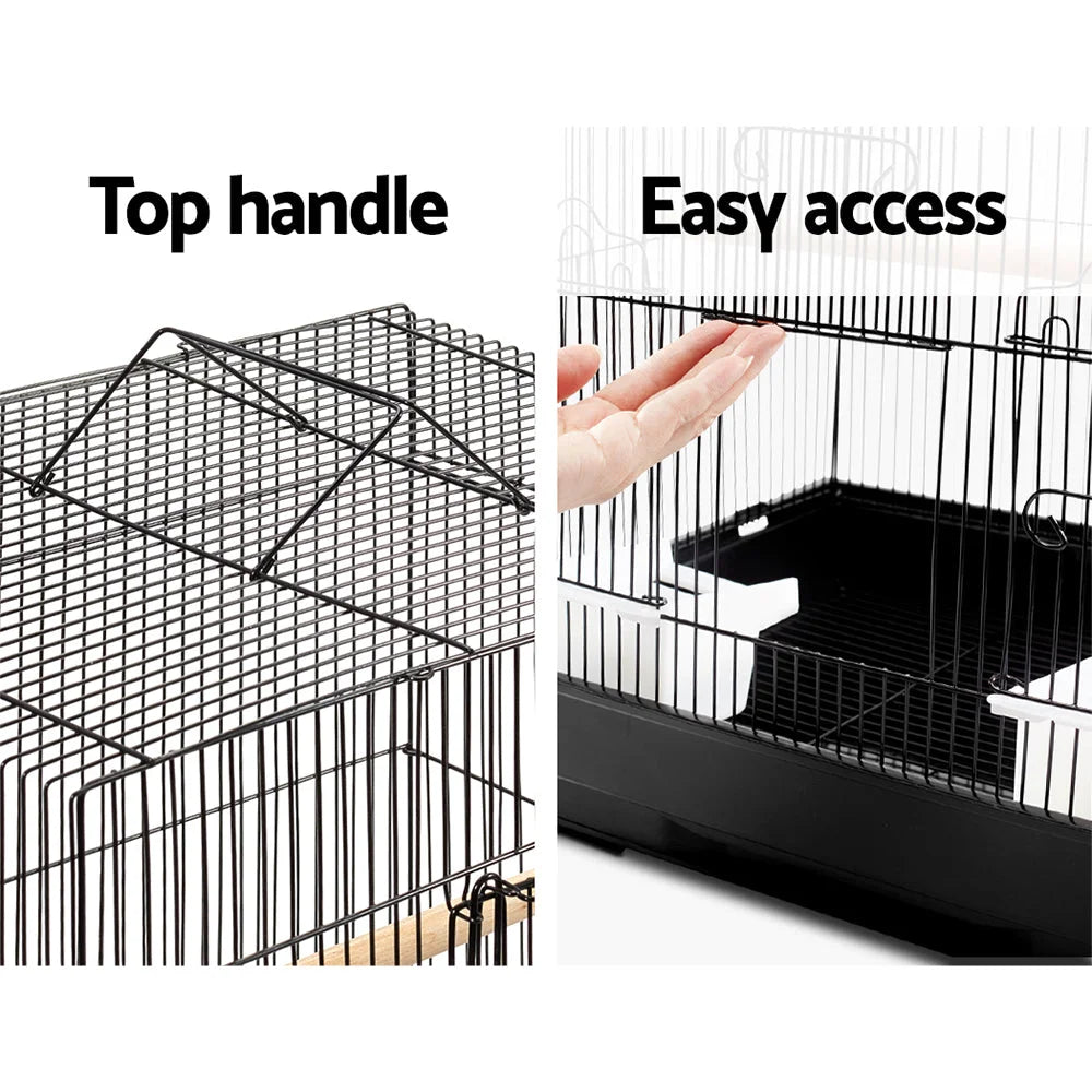 Bird Cage Medium with Perch - Black - Bird