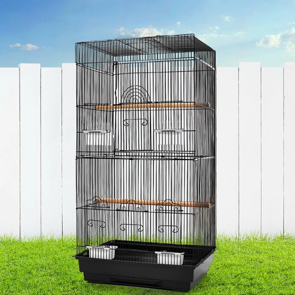 Bird Cage Medium with Perch - Black - Bird