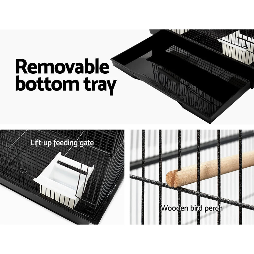 Bird Cage Medium with Perch - Black - Bird