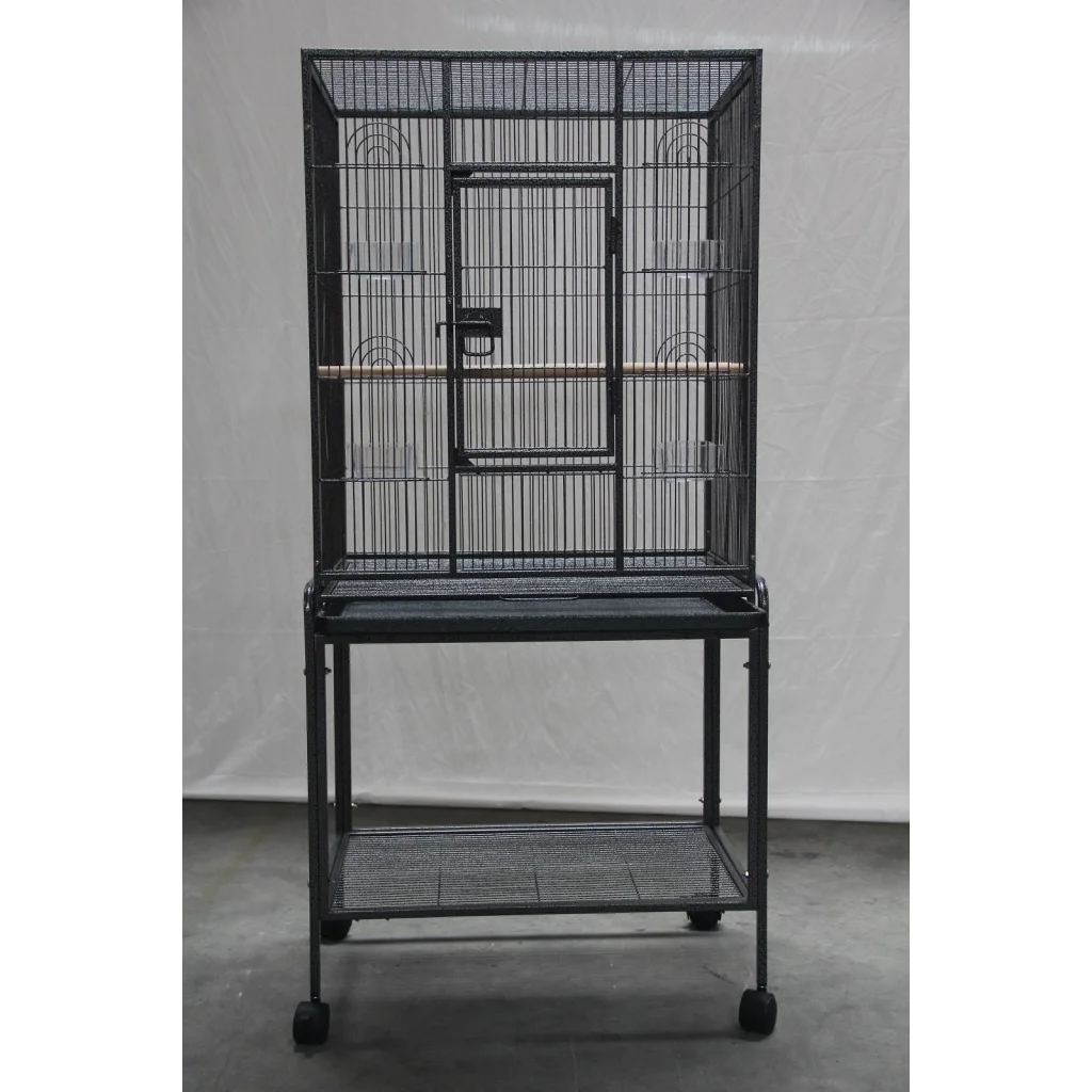Bird Cage Parrot Aviary Pet Budgie Stand-alone Perch Castor