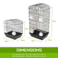 Bird Cage Parrot Aviary Veer 2-IN-1 Design 92cm