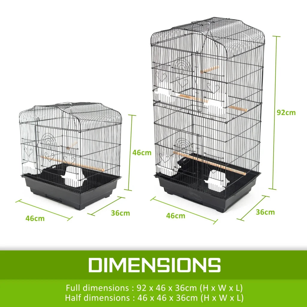Bird Cage Parrot Aviary Veer 2-IN-1 Design 92cm