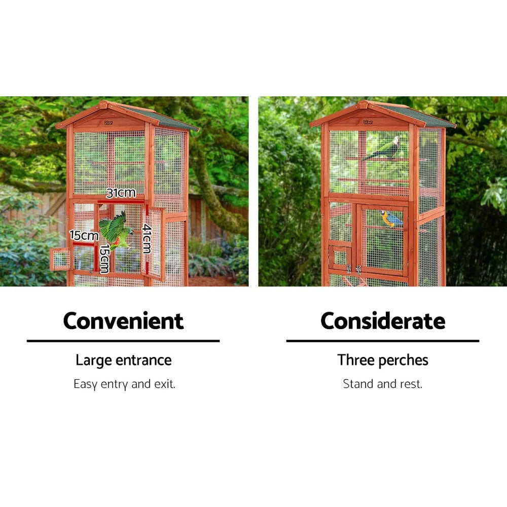 Bird Cage Wooden Pet Cages Aviary Large Carrier Travel