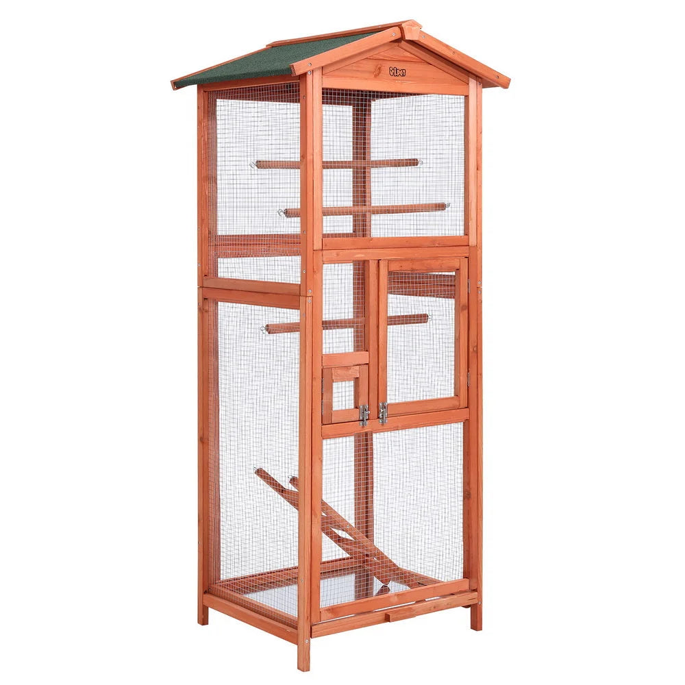 Bird Cage Wooden Pet Cages Aviary Large Carrier Travel