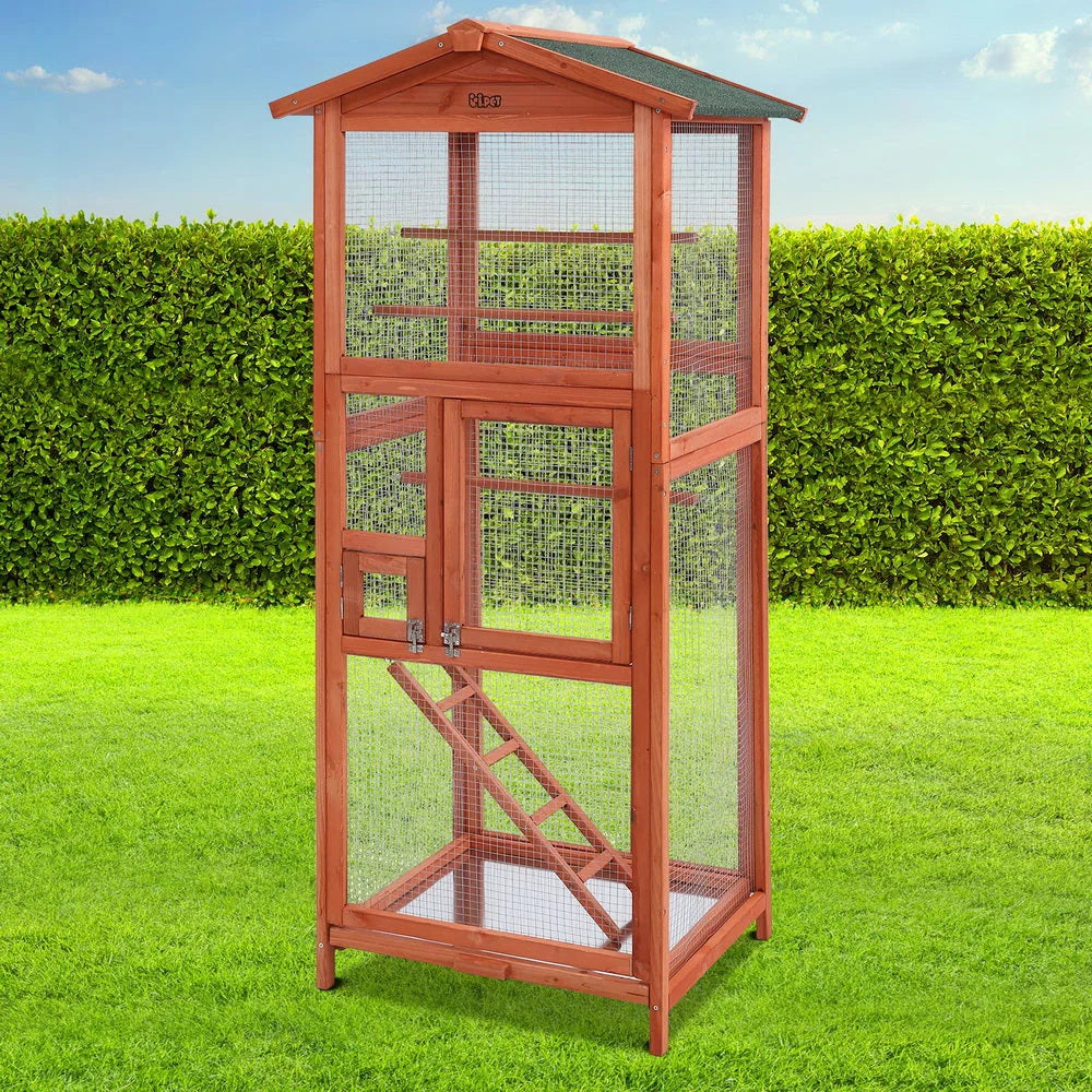 Bird Cage Wooden Pet Cages Aviary Large Carrier Travel