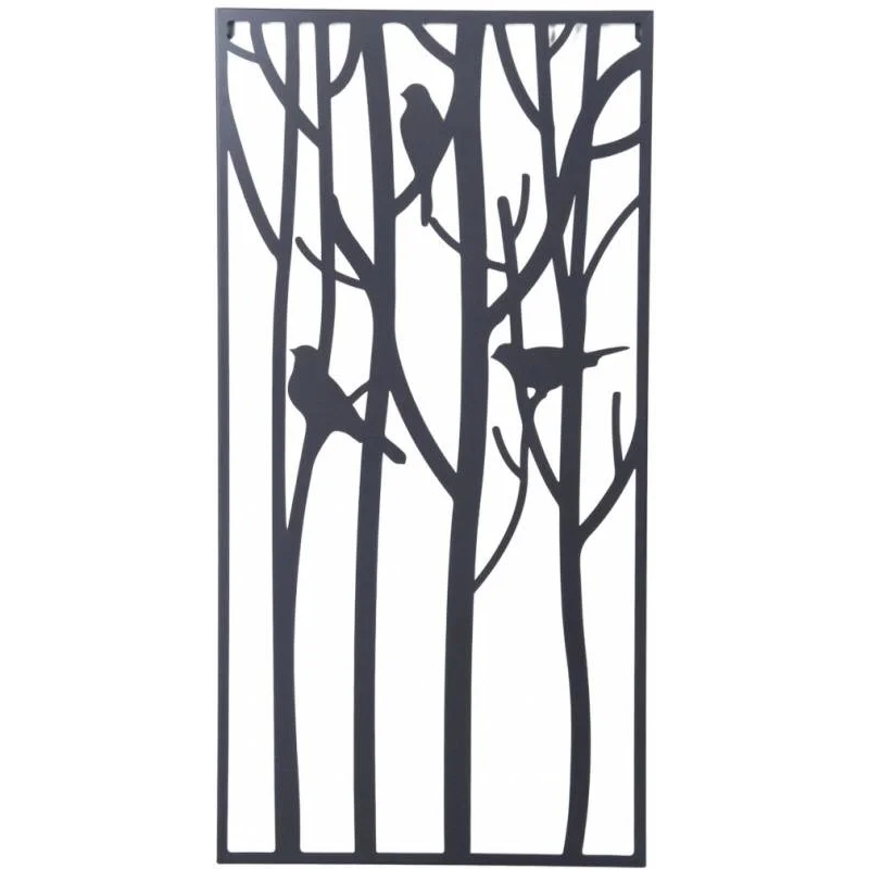 Bird In The Trees Metal Wall Art 40x78cm - Home & Garden >