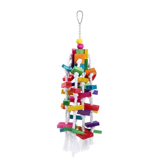 Bird Parrot Swing Toy 3 x Large Wood Hanging for Parakeet