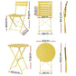Bistro Set 3PC Outdoor Steel Table and Chairs Patio