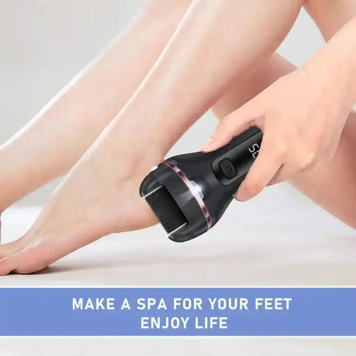 Black 10 Pcs Suit Electric Foot Callus Remover with LCD