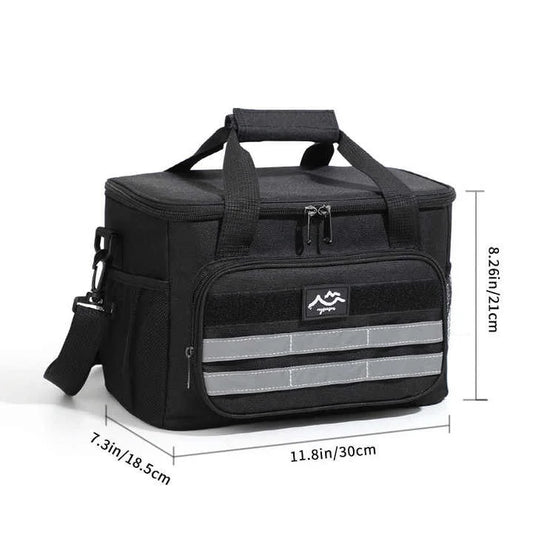 Black 18L Large Capacity Outdoor Insulated Cooler Bag