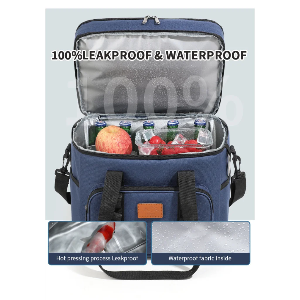 Black 23L Extra Large Insulated Cooler Bag with Double