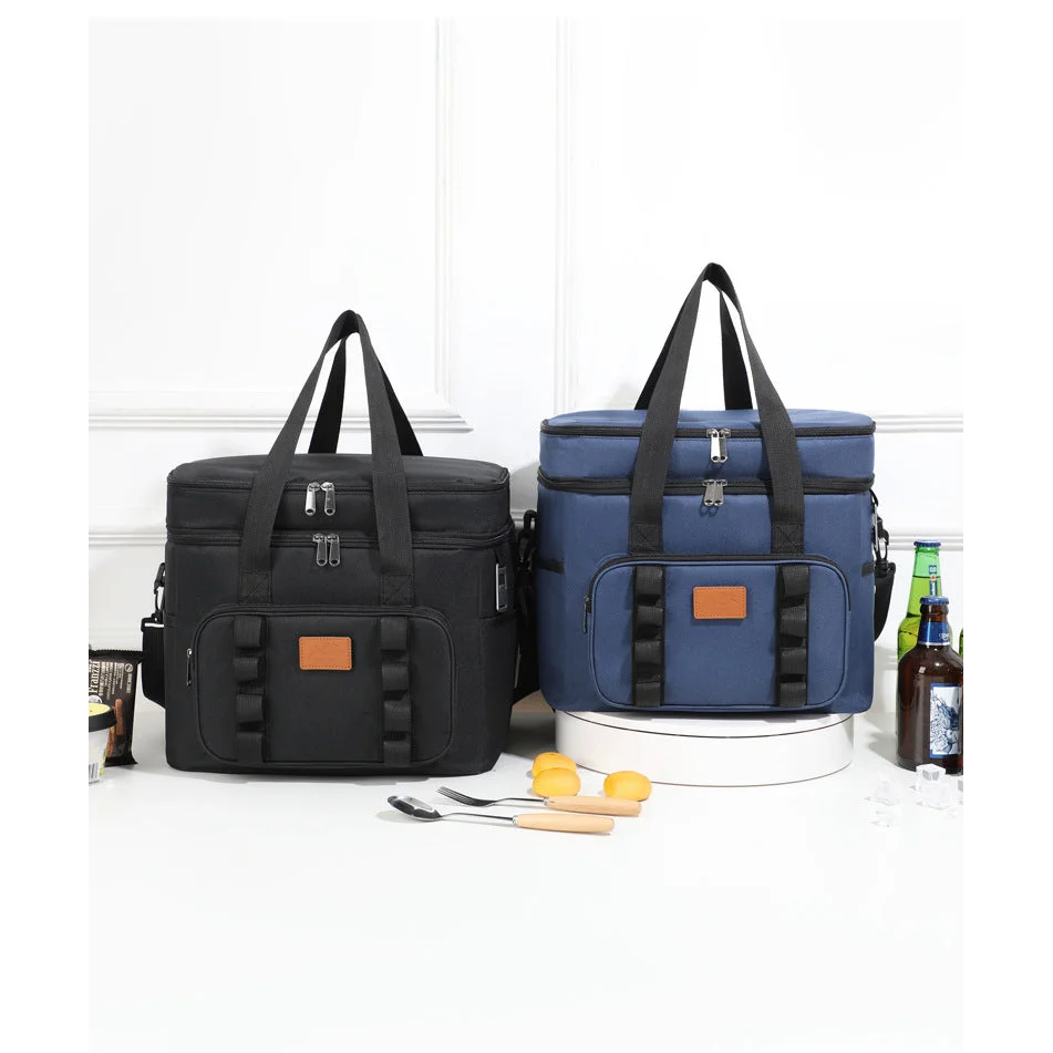 Black 23L Extra Large Insulated Cooler Bag with Double