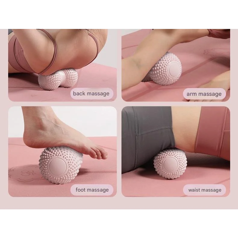 Black 2pcs Fascia Ball Foot Arch Massager Peanut Ball