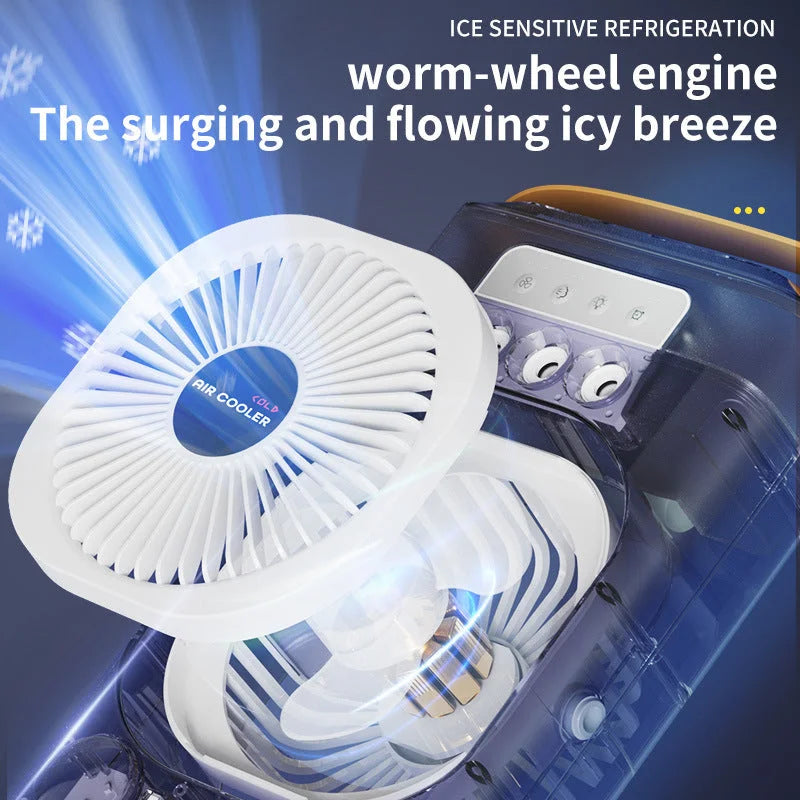 Black 3-in-1 Portable Air Cooler Fan - Desktop Humidifier &
