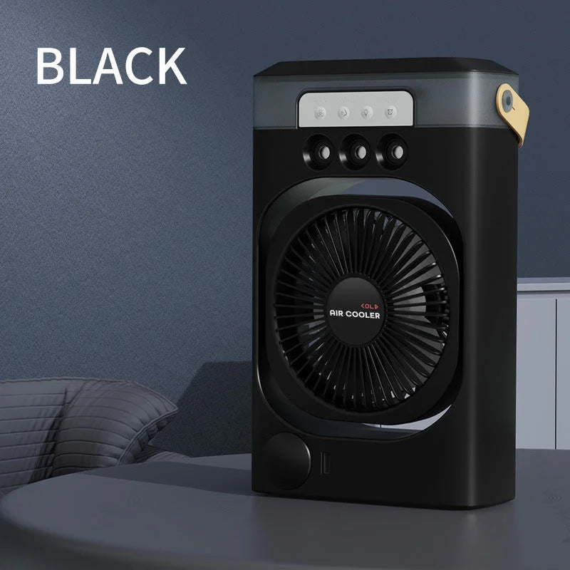 Black 3-in-1 Portable Air Cooler Fan - Desktop Humidifier &