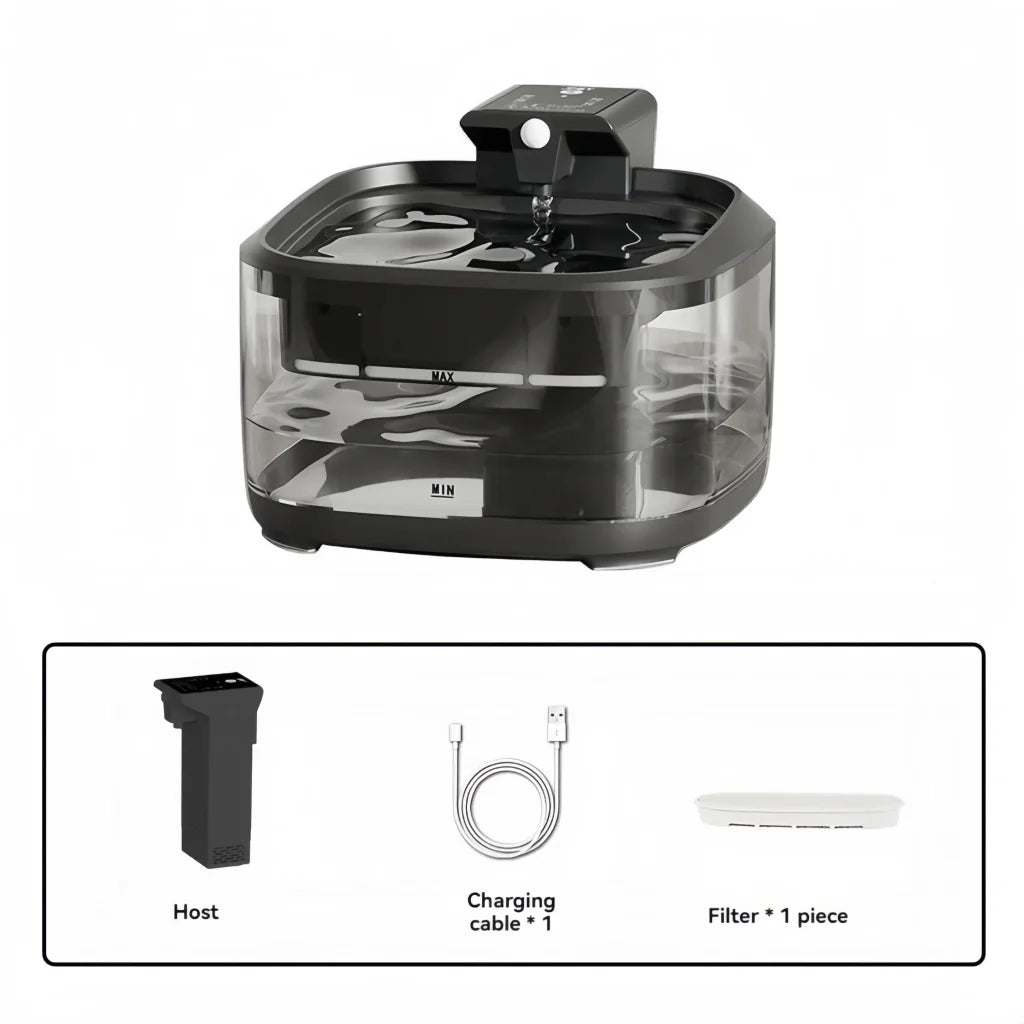 Black 4.5L Rechargeable Pet Water Fountain for Cats & Dogs