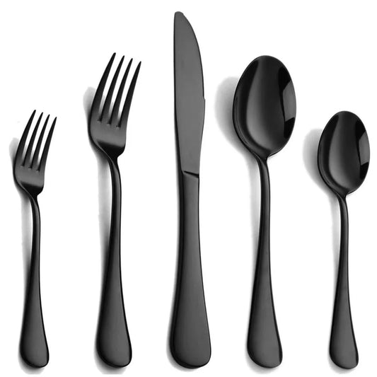 Black 410 Stainless Steel Cutlery Set - Western Steak Knife