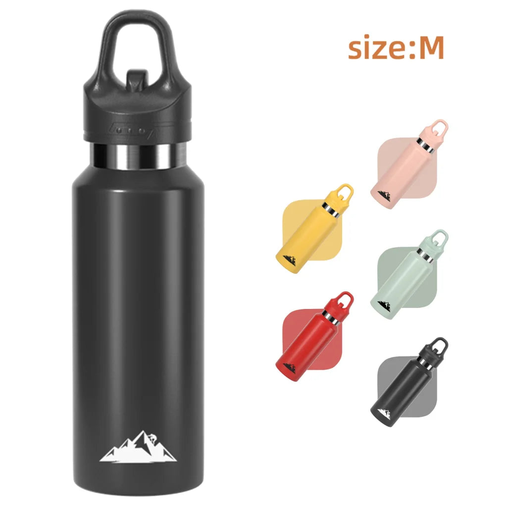 Black 480ml Insulated Stainless Steel Water Bottle Leakproof