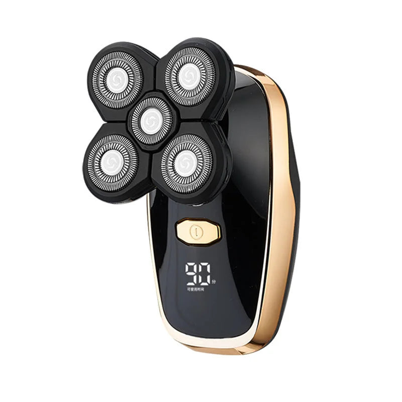 Black 5-Head Rotary Shaver - Waterproof & wireless - Health