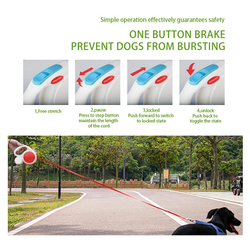 Black 5M Retractable Dog Leash - With Small Box Suitable