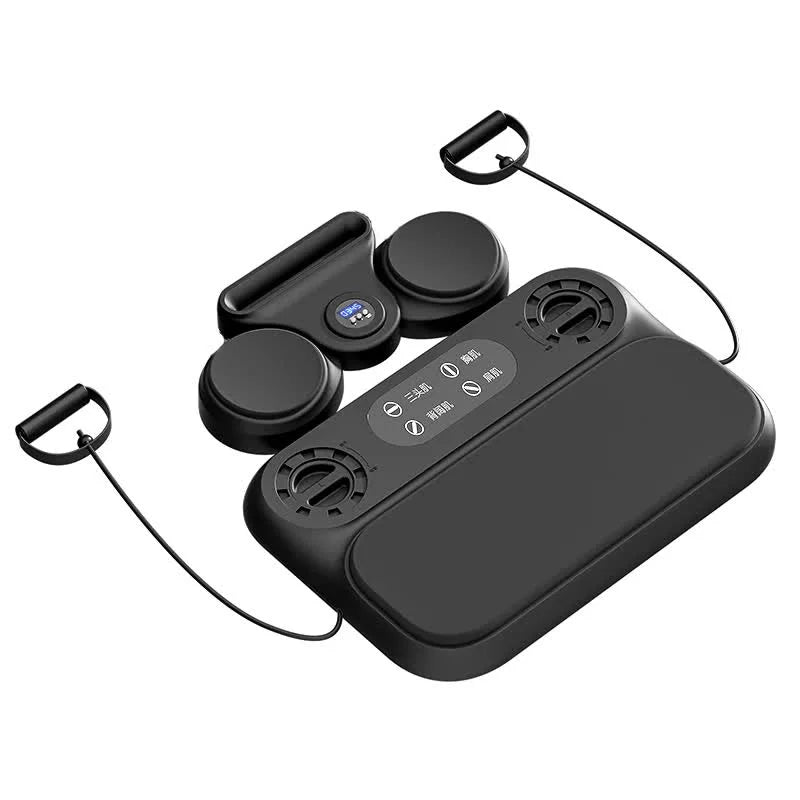 Black 6-in-1 Multifunctional Fitness Board - Ab Wheel