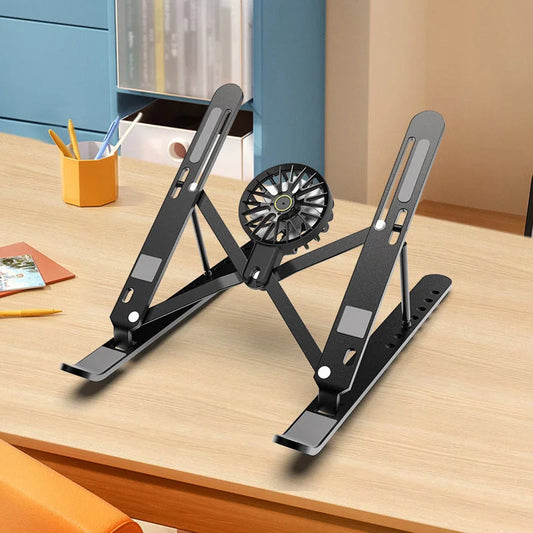 Black Adjustable Aluminum Laptop Stand with Detachable