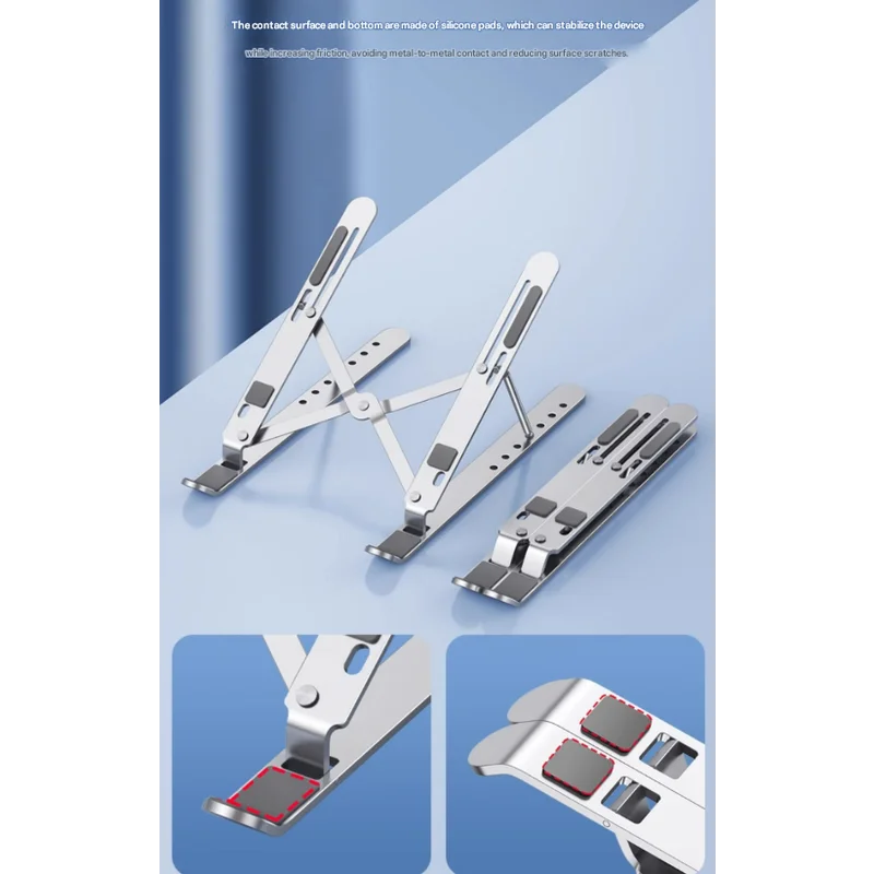 Black Adjustable Aluminum Laptop Stand with Detachable