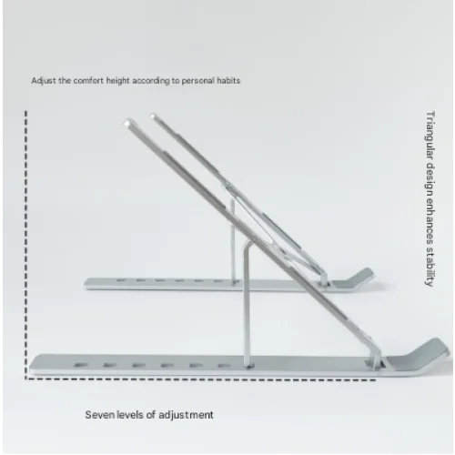 Black Adjustable Aluminum Laptop Stand with Detachable