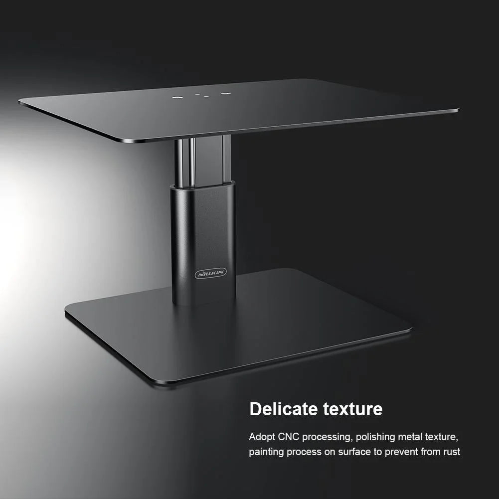 Black Adjustable Desk Stand for Laptop and Monitor