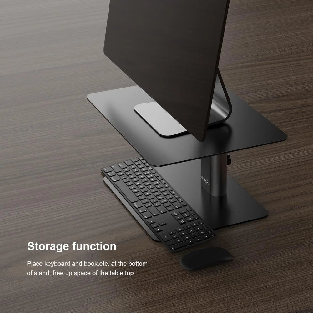 Black Adjustable Desk Stand for Laptop and Monitor
