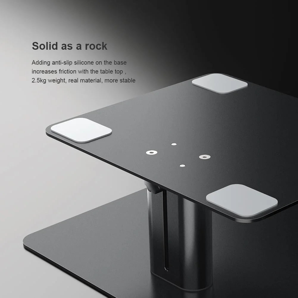 Black Adjustable Desk Stand for Laptop and Monitor