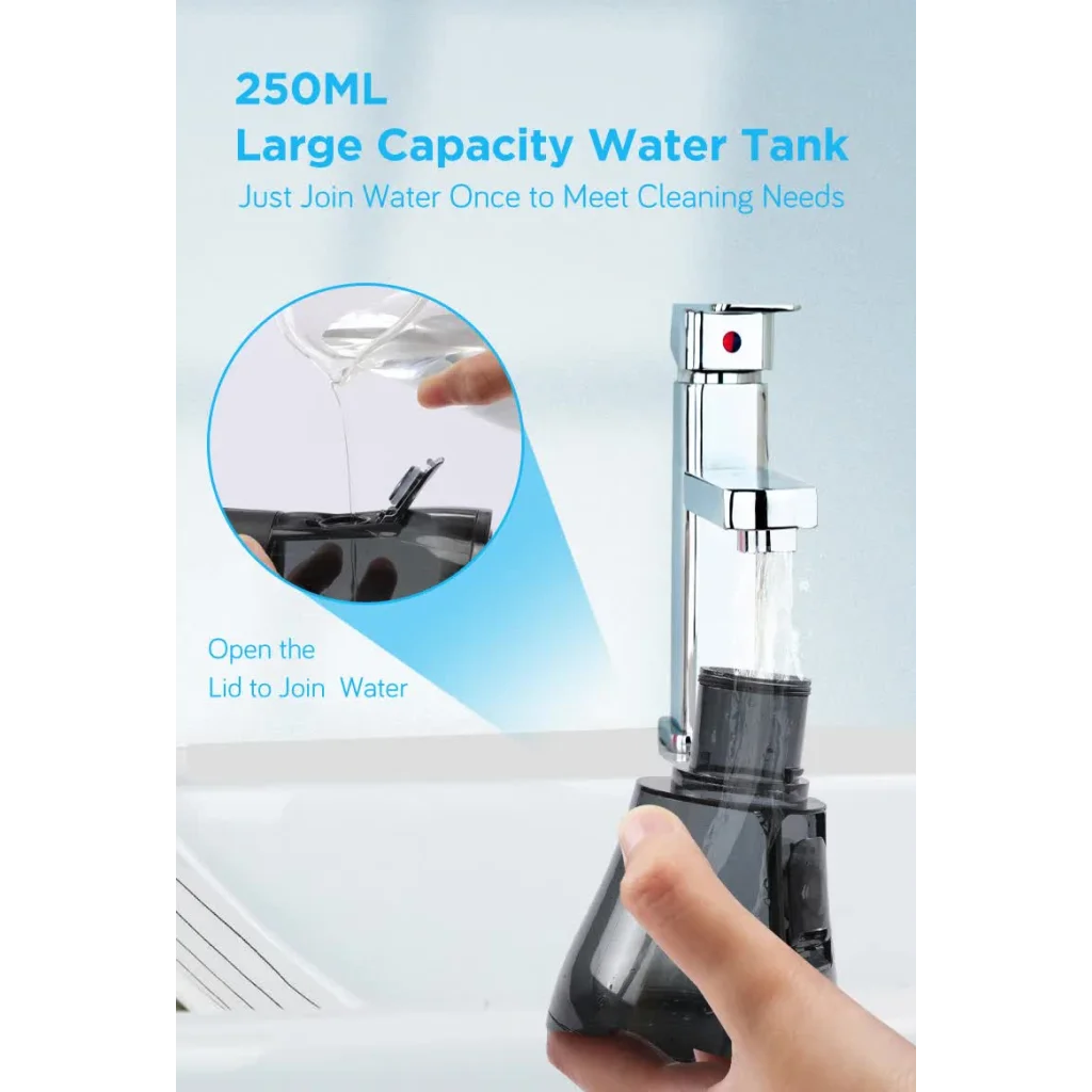 Black Advanced Portable Water Flosser - Rechargeable Oral