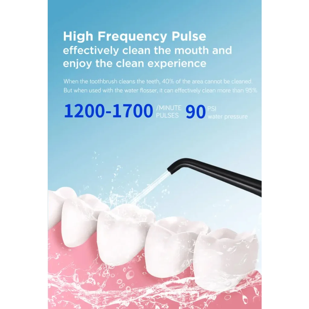 Black Advanced Portable Water Flosser - Rechargeable Oral