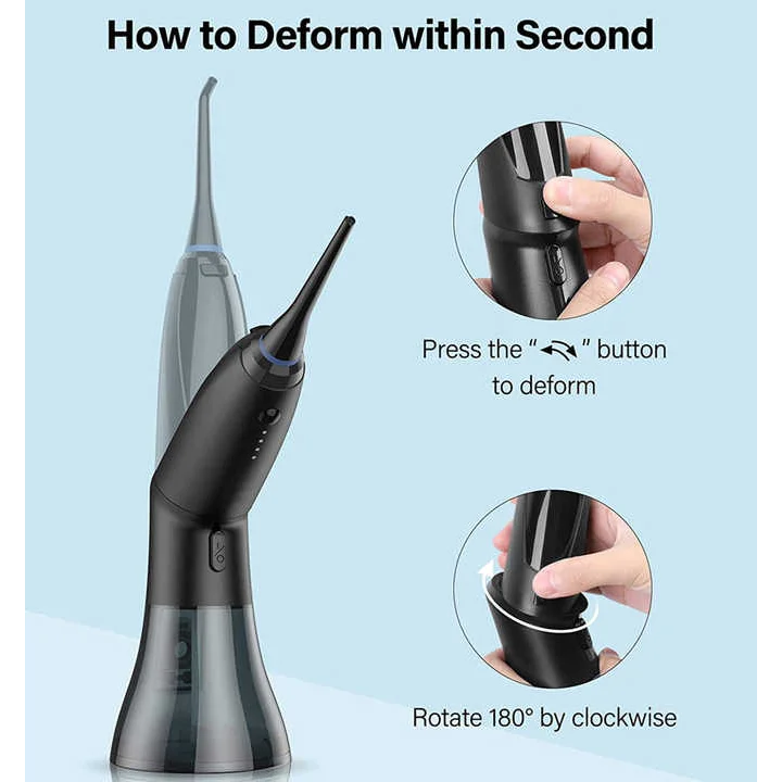 Black Advanced Portable Water Flosser - Rechargeable Oral
