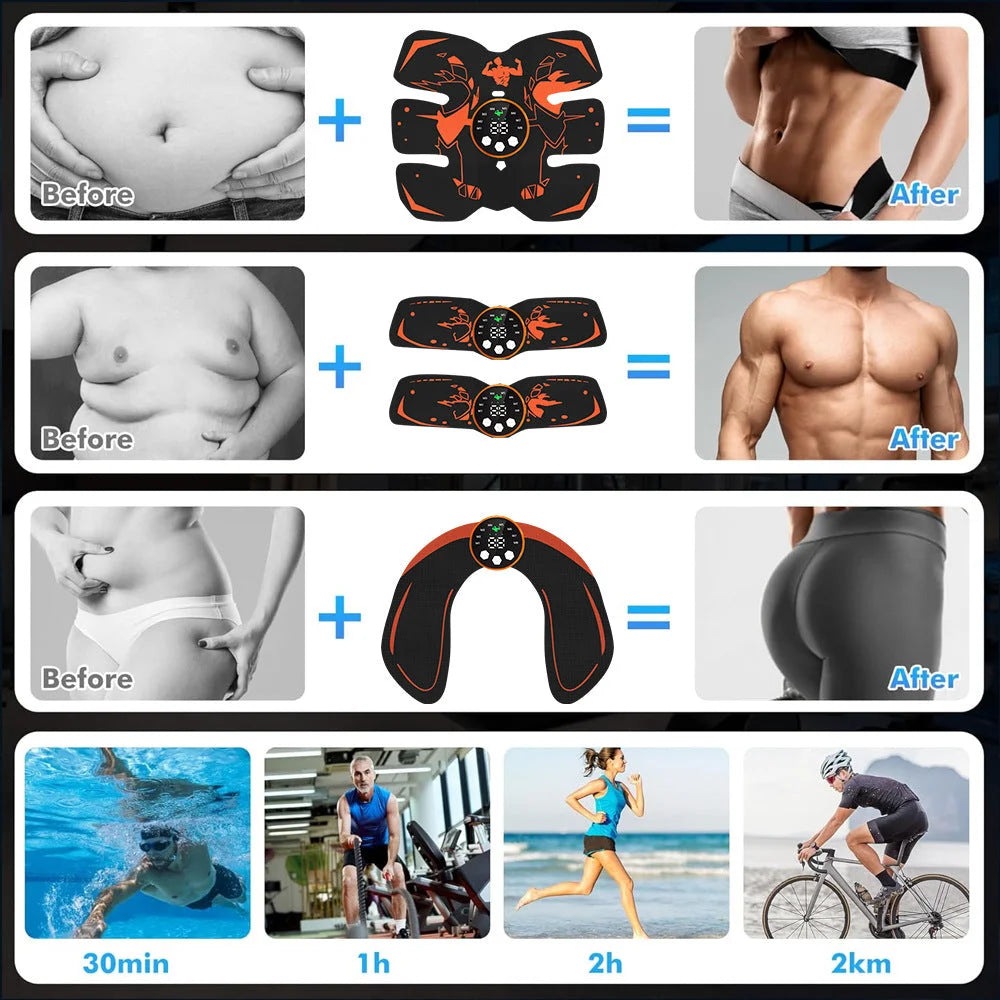 Black and Blue Ultimate EMS Muscle Stimulator Kit - USB